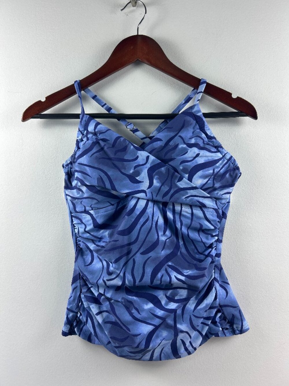 Sunsets Blue Zebra Print One-Piece Swimsuit Sz S